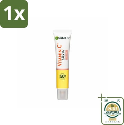1 x Garnier - SkinActive - UV Fluid - Vitamine C - Anti-Pigmentvlekken - SPF 50+ - 40 ml- Vitamine C - UV Bescherming - Anti-pigmentvlekken - SPF 50+ - Huidverzorging