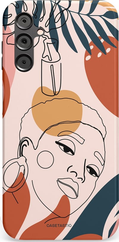 Casetastic Hoesje Geschikt voor Samsung A14 (5G/4G) - Stijlvolle Beschermende Duo-layer Case - Ochtend blush