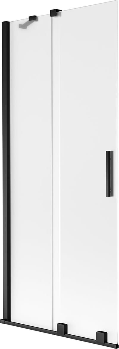 Mexen Velar 2-delige schuifbare badscherm 80 x 150 cm, mat, zwart - 896-080-000-31-70