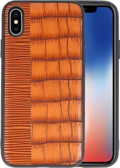 Croco Bruin hard case hoesje voor Apple iPhone X