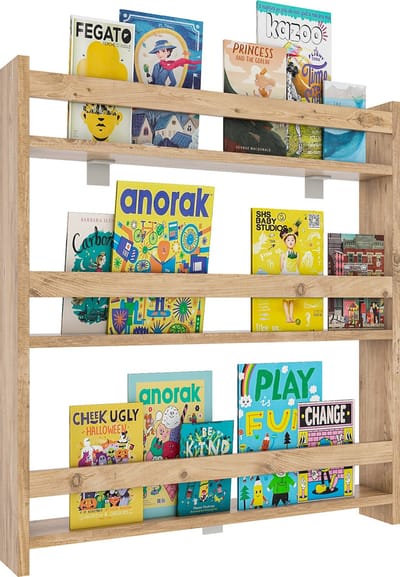 Houten kinderplank Boekenkast Kinderwandplank Hangplank Wandplank Legplank Kidos