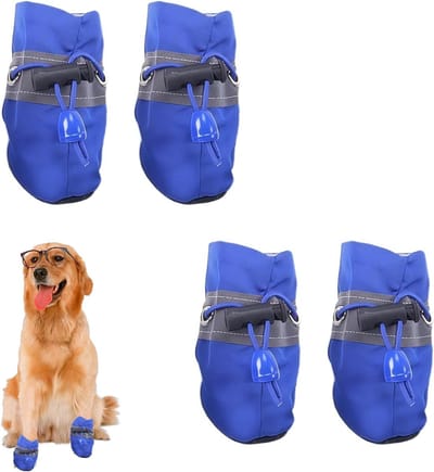 Hondenschoenen - Pootbeschermers Laarsjes - Poot Beschermen - Ademend Zomerontwerp - 4 Stuks - Blauw