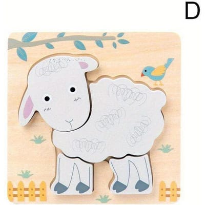 3D Houten Cartoon Dieren Cognitieve Puzzels Voor Kinderen Kinder Houten Puzzels Speelgoed Kleuren Vormen Baby Educatief Speelgoed Spel