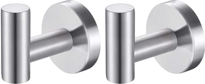 Set van 2 Handdoekhaken van RVS voor Badkamer en Keuken - Wandbevestiging voor Kleding en Badjassen, Roestvrij Staal, Modern Design