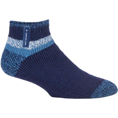 Heat Holders - Luxe fleece gevoerde bedsokken voor heren - Navy Block Stripe (Aubin)