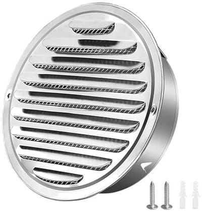 Ventilatierooster 100 mm Rvs Met Insectenbescherming Voor Garage, Keuken, Kast