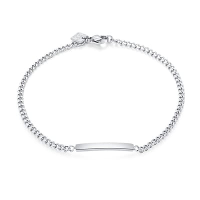 Twice As Nice Armband in edelstaal, naamplaatje 21,5cm