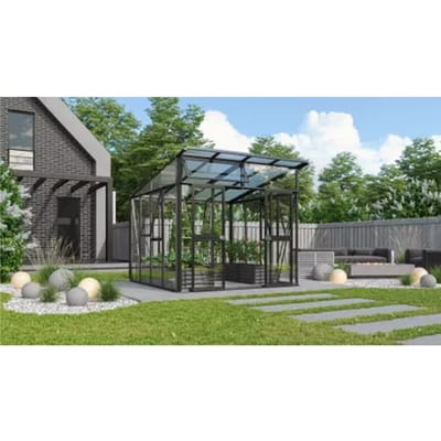 Vitavia Tuinkas Kit Aphrodite - Aluminium/veiligheidsglas/polycarbonaat - 3mm/10mm - 295x267x76,5cm - Zwart