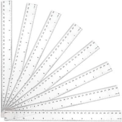 Dailygoods- Liniaal 30 cm - 50 Stuks - Transparant Kunststof - Metrische/Inch Schaal - Schoolaccessoires - Kantoorbenodigdheden - Duurzaam en Nauwkeurig - Meetlat