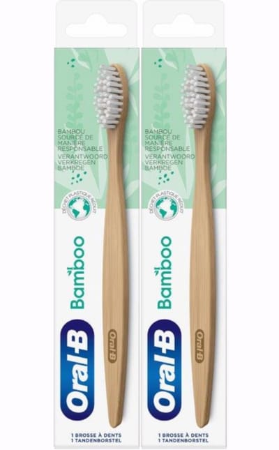 Oral-B Bamboe Tandenborstel - Wit - Pack van 2