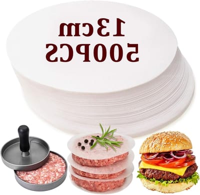 Ronde 13 cm Burgerpapier - 500 Vellen, Niet-Plakkerig, Ideaal voor Hamburgerpers, Patty Scheiden en Cheeseburgers