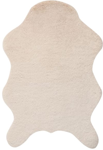 Linen & More - Vloerkleed 'Portland' (100cm x 60cm, Sand) Kunstvacht -imitatiebont