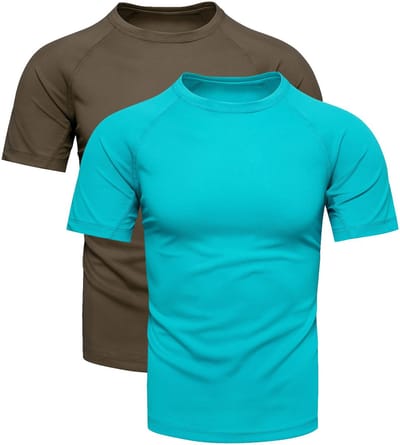 Recea Serie - Sportshirt - Khaki en Blauw - Gerecycled Polyester - Sneldrogend