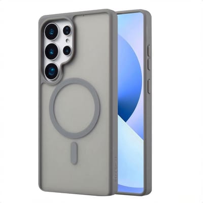 imoshion Hoesje - Geschikt voor Samsung Galaxy S25 Ultra - Color Guard Backcover met Magnetische Ring - Grijs