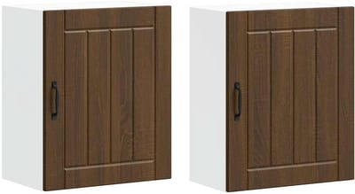vidaXL - Keukenwandkasten - 2 - st - Lucca - bewerkt - hout - bruin - eikenkleurig