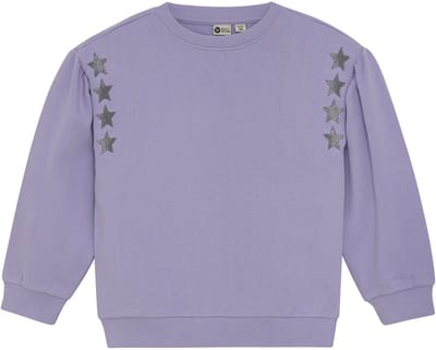 DAILY7 Embroidery Sleeve Truien & Vesten Meisjes - Sweater - Hoodie - Vest- Paars - Maat 104