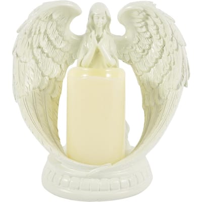 Biddende Engel Beeldje Retro Elegant Rijke Details Decoratief Duurzaam Hars Engel Beeld voor Feest beige
