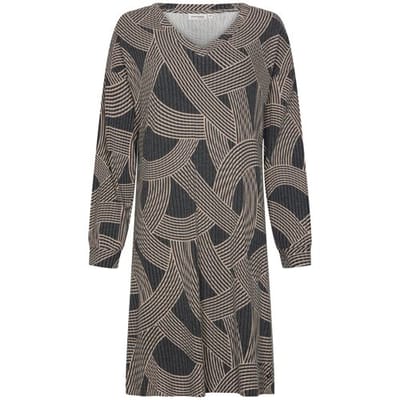 Pastunette Premium - Nachthemd - Balance - Viscose/Polyester - Zwart/Beige - Maat 36