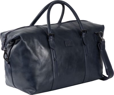 MUSTANG Leren Reistas Natal Manchester Travelbag Navy Donkerblauw