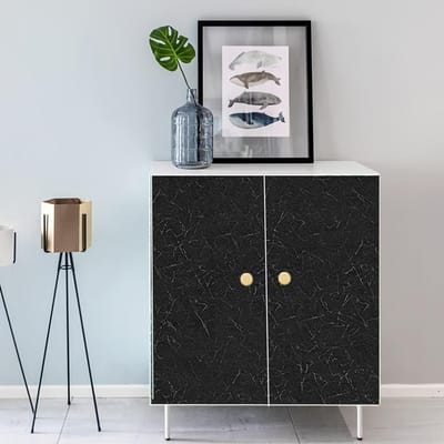 1 Rol van 17,72 * 393,7 Inch Zwart Zijdepatroon Behang Pellen en Plakken Zijde Reliëf Behang voor Muur Pellen en Plakken Waterdicht Zwart 45*200cm/17.72*78.74in