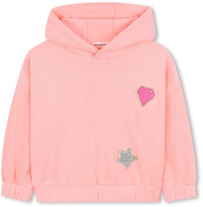 Roze hoodie met glitterpatches 92