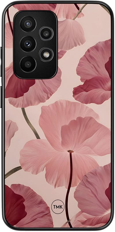 Hoesje geschikt voor Samsung Galaxy A52 5G - Vintage blossom - Roze - TPU case - Bloemen - Hardcase zwart telefoonhoesje