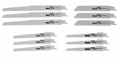 Silver - Reciprozaagblad Set - 12 Stuks - HCS/Bi-Metaal - Universele Compatibiliteit