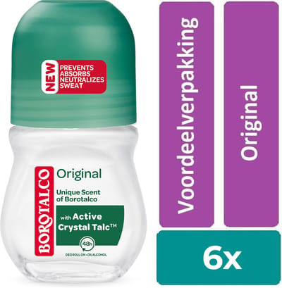 Borotalco Original roll-on- 6 stuks - voordeelverpakking