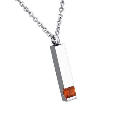 Rouw sieraden - Gedenkhanger oranje zirkonia - ashanger zonder ketting