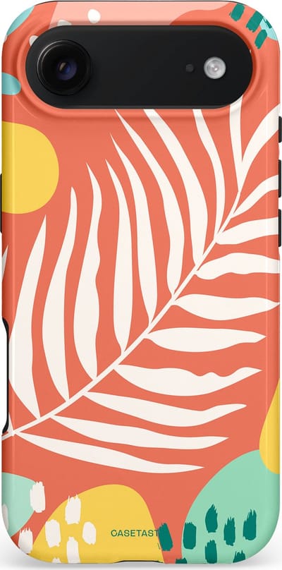 Casetastic hoesje geschikt voor Apple iPhone Air - MagSafe - Dubbellaagse bescherming - Zomeravond - Fashion Case - Perzik Koraal Mintgroen Goud