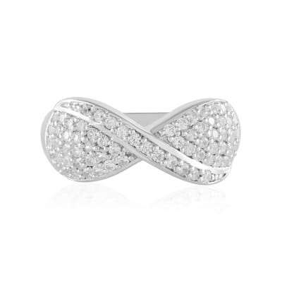 Cavill - Zilveren Ring 925 Sterling Zilver - 69 Cambodjaanse Zirkonen 0 855 ct - Modern Elegant Oneindigheid Design - Dames Sieraad