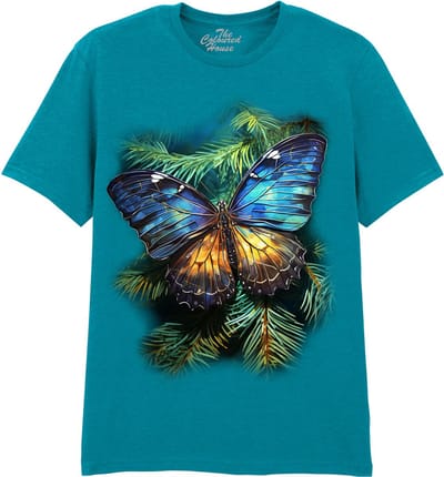 Vlinders Blue Gold Butterfly The Coloured House T-shirt XXL