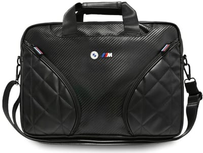 BMW Carbon Pockets Tas met Metalen Logo voor 16 Inch Laptop - Optimale Bescherming - zwart