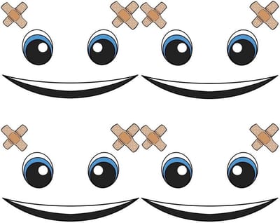 4 Set Decoratieve Ogen en Gezicht Stickers voor Robotstofzuiger Robotmaaier en Dweilrobot