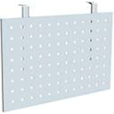 Bureautafel frontpaneel, geschikt voor bureautafels met B 800 mm, geperforeerd paneel, aluminium zilver