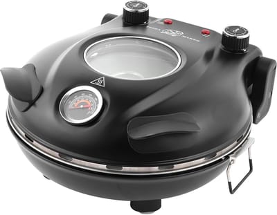 Cherrys Finds - Pizza Maker - Pizza Oven - Klaif Elektrische Pizza Maker - Vlambestendige Stenen Plaat 420 ℃ 1200W 32cm - Temperatuurniveaus - Pizzaoven - 5 Afzonderlijke Temperatuurniveaus - 32cm