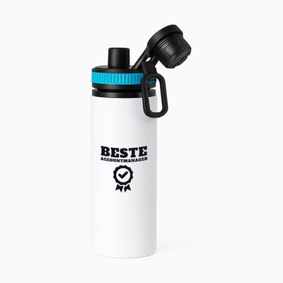 Hacebo® - Beste accountmanager waterfles met draaidop blauw - Beste accountmanager - collega - welkom - afscheid - water fles - 850ML