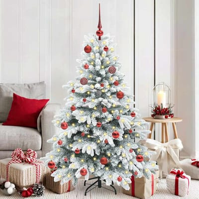 vidaXL - Kunstkerstboom - met - 150 - LED - met - standaard - Wit - 150 - cm - PE - en - PVC