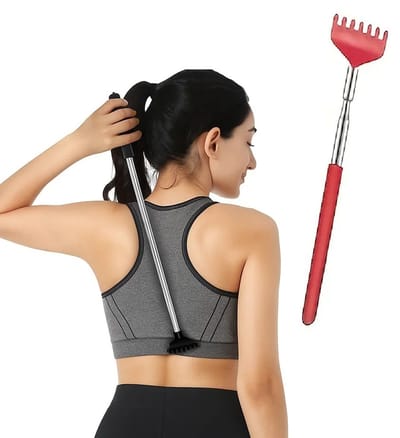 Uitschuifbare Rugkrabber I Verstelbare Ruggenkrabber I Massage Krabber I Telescopische Rugkrabber I Tot 56 CM I RVS I Rood