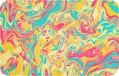 Badmat 80x50 cm - Antislip - Geel - Roze - Blauw - Retro - Badmatten voor badkamer - Badkamermat - Douchemat - Badkamer mat
