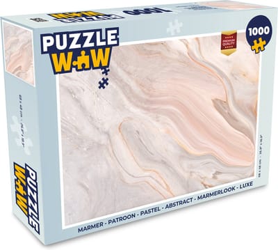 Puzzel Marmer - Patroon - Pastel - Abstract - Marmerlook - Luxe - Legpuzzel - Puzzel 1000 stukjes volwassenen