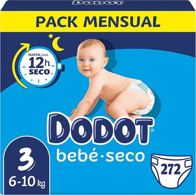 Babyluiers maat 3 (6-10 kg) - 272 stuks met lekbescherming en maandverpakking