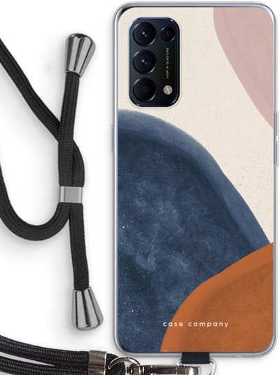 Case Company® - Hoesje met koord geschikt voor Oppo Find X3 Lite hoesje met Koord - Geo #1 - Telefoonhoesje met Zwart Koord - Bescherming aan alle Kanten en Over de Schermrand