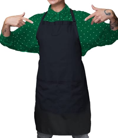 Dailygoody - Dikke tailleschort - Keuken schort - Verstelbaar en vuilwerend - Zwart-wit - Koken en bakken - Geschikt voor chef-kok en ober
