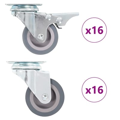 vidaXL - 32 - st - Zwenkwielen - 50 - mm