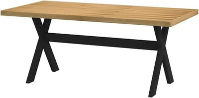 Eettafel Massief Hout - Rustieke Tafel - Gezellig Tafelen - X-vormige poten - 180x90x75 cm - Bruin