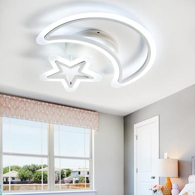 Kinderplafondlamp LED - Hanglamp Kamerlamp - Slaapkamer Verlichten - Instelbare Kleurtemperatuur - 50x45 cm - Wit