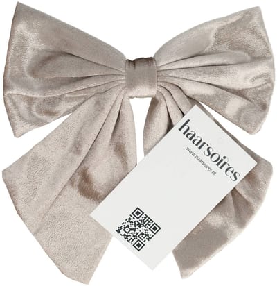 Haarsoires Haarspeld Patentspeld 8cm - Strik 15cm – Glitter Stof – Handmade – Beige - Haarspelden voor Dames - Haarklem - Haarclip - Haaraccessoires - Hair Clip - Decoratieve Haaraccessoire