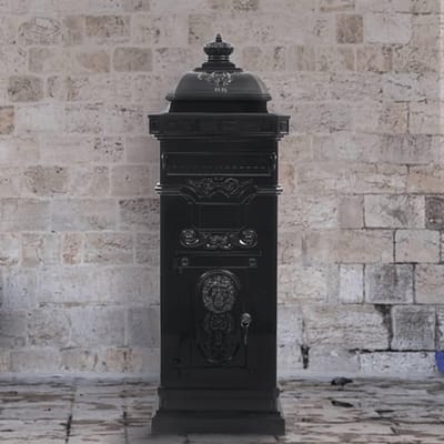 Brievenbus Buiten - Postkast Buiten - Post Ontvangen - Gegoten Aluminium - 1025 cm Hoog - Zwart