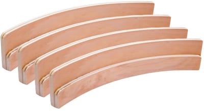 Longfield Games dubbele speelkaarthouder - 4x - 35 cm - hout - kaarten standaard - houder voor speelkaarten